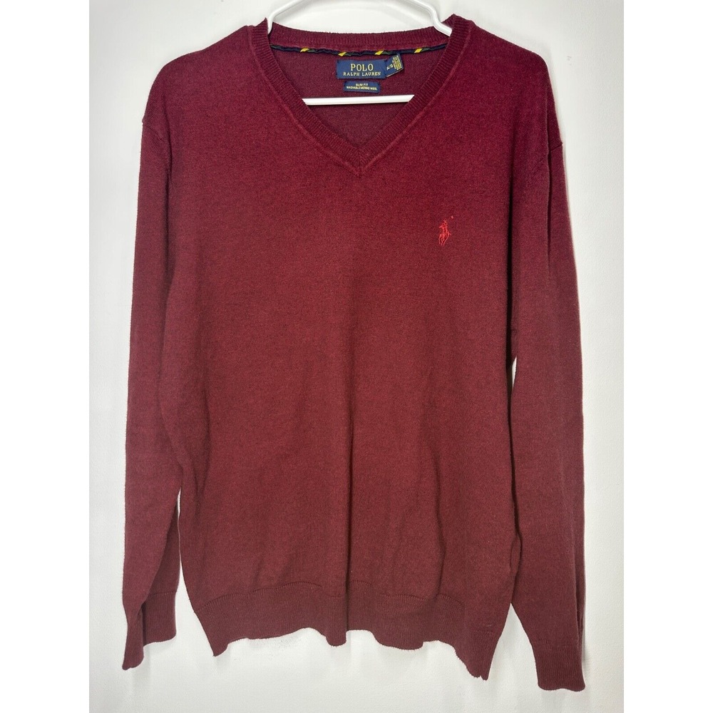 Polo Ralph‎ Lauren Slim Fit Washable Merino Wool V-Neck Sweater - 2XL